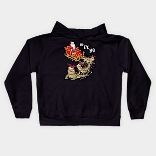 Christmas Bearded Dragon Santa Driving Kids Hoodie